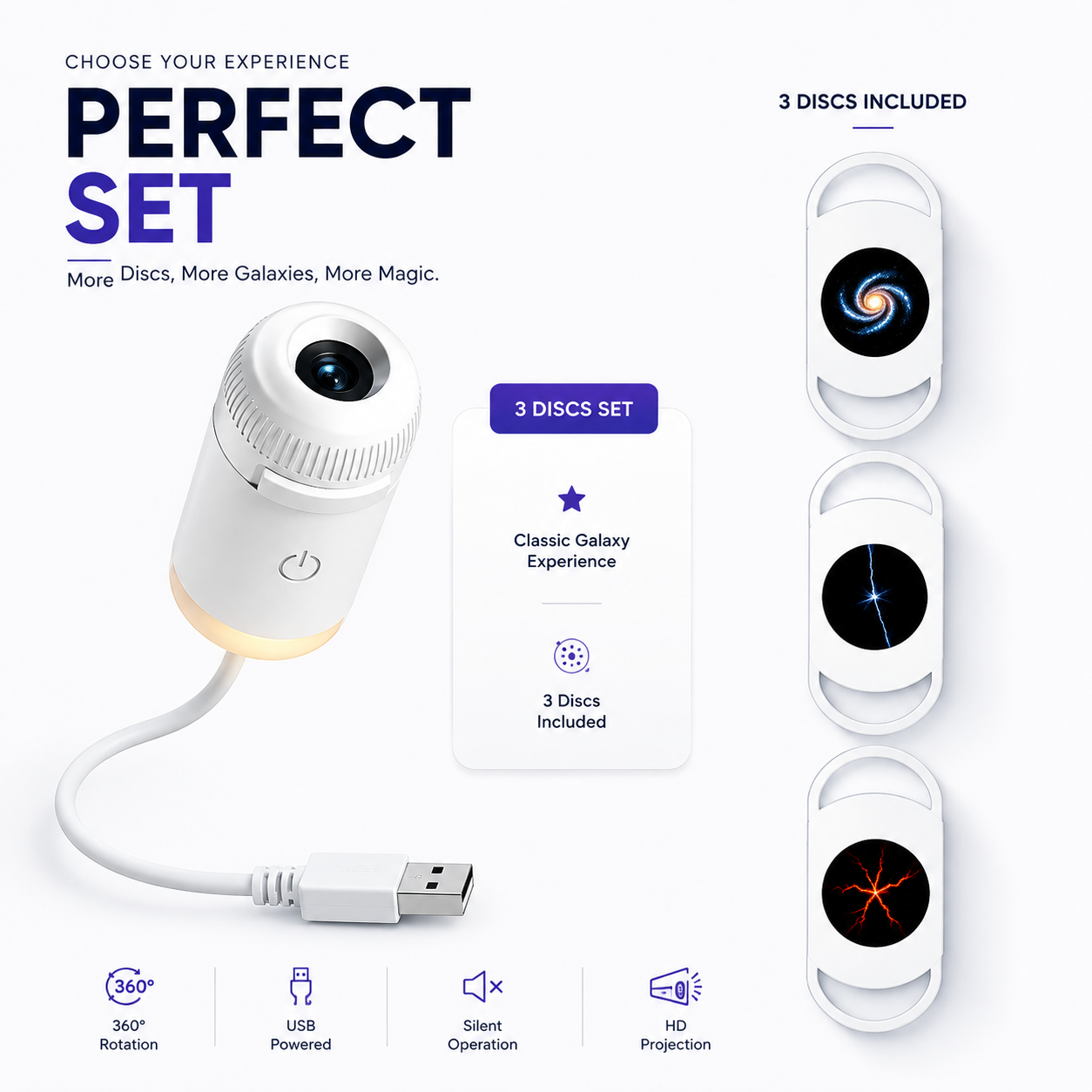 2-in-1 Galaxy Projector Night Light