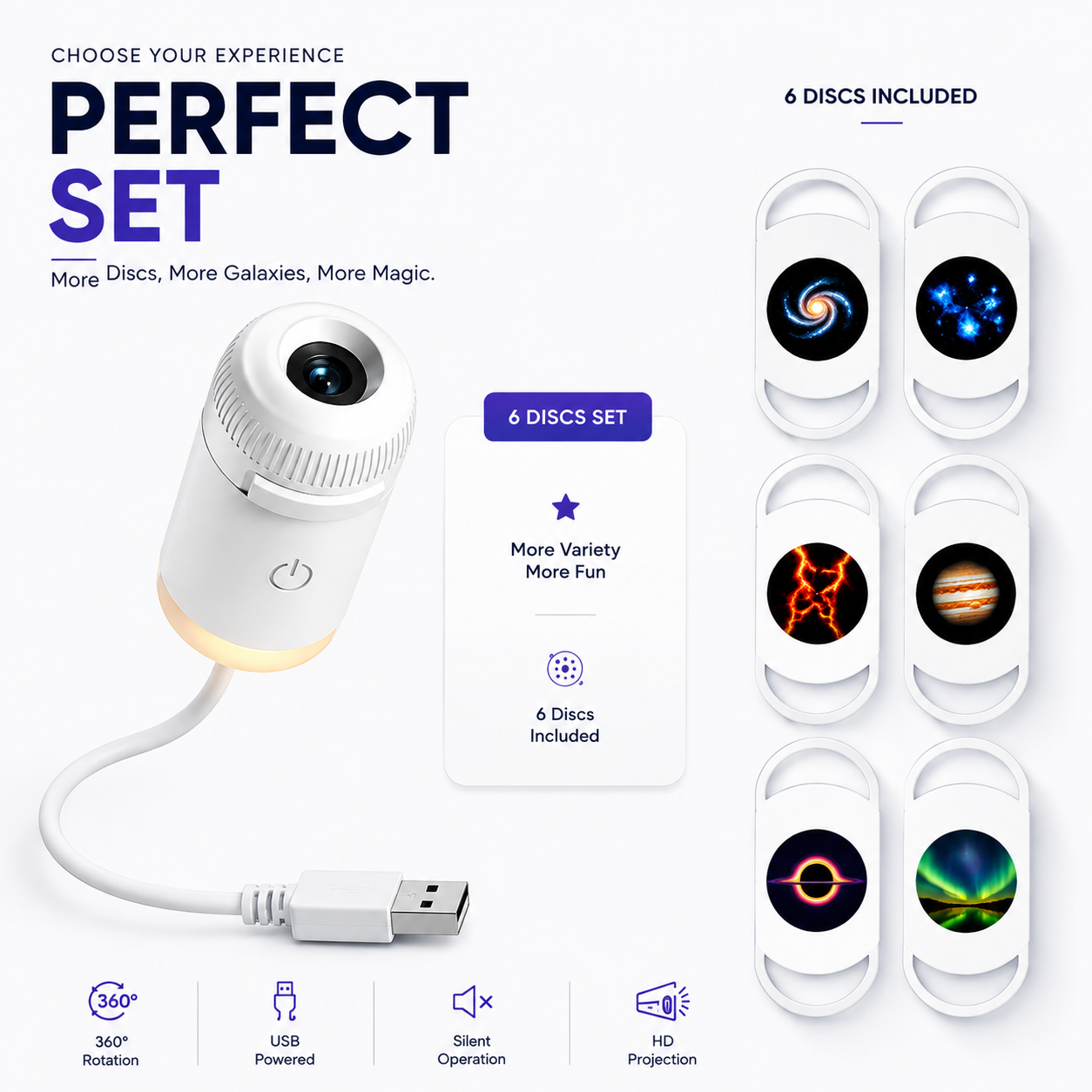 2-in-1 Galaxy Projector Night Light